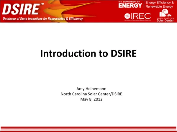 Introduction to DSIRE