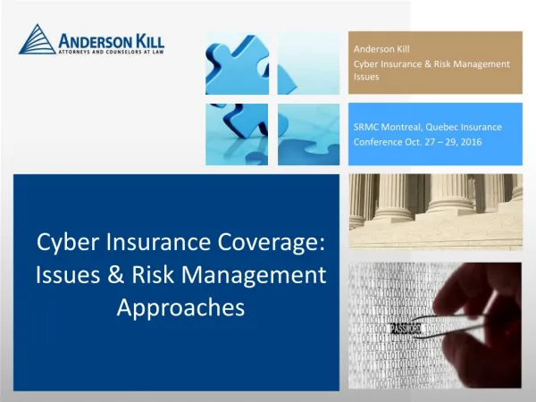 Anderson Kill Cyber Insurance &amp; Risk Management Issues