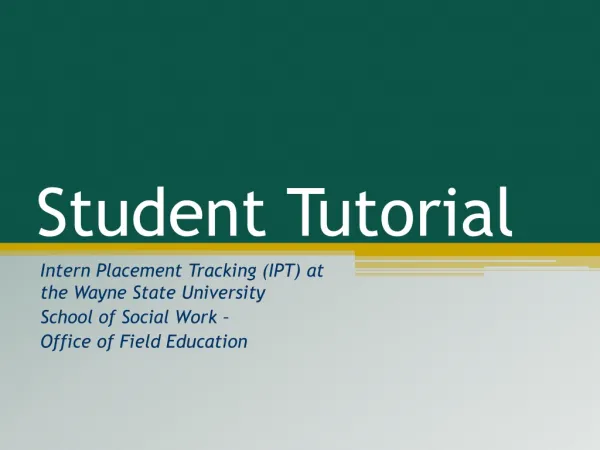 student tutorial