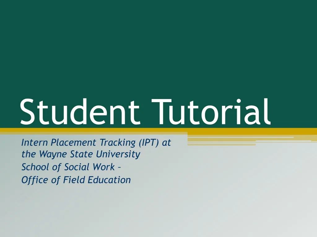 student tutorial