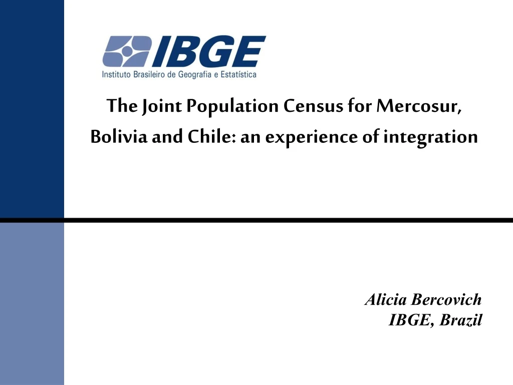 the joint population census for mercosur bolivia