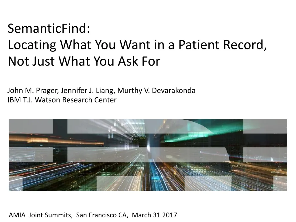 semanticfind locating what you want in a patient