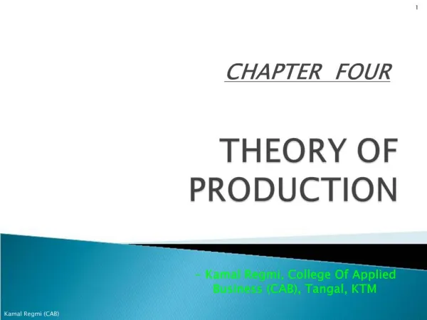 THEORY OF PRODUCTION