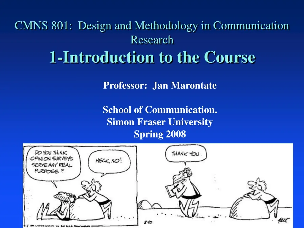 cmns 801 design and methodology in communication research 1 introduction to the course
