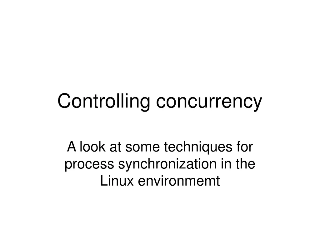 controlling concurrency
