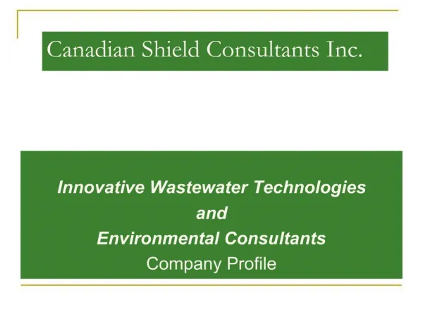 Canadian Shield Consultants Inc.