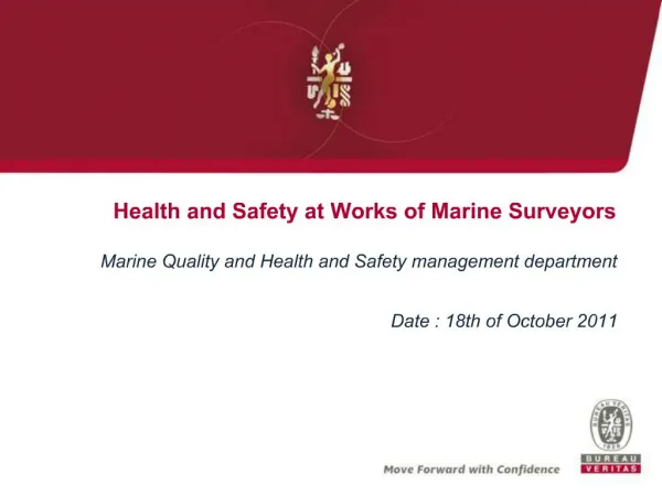Health and Safety at Works of Marine Surveyors