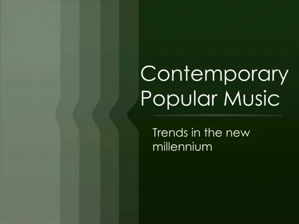 Contemporary Popular Music