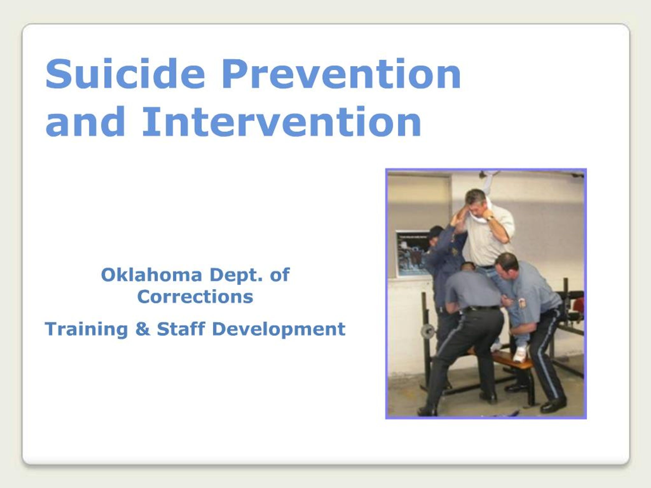 PPT - Comprehensive Suicide Prevention and Intervention Course ...