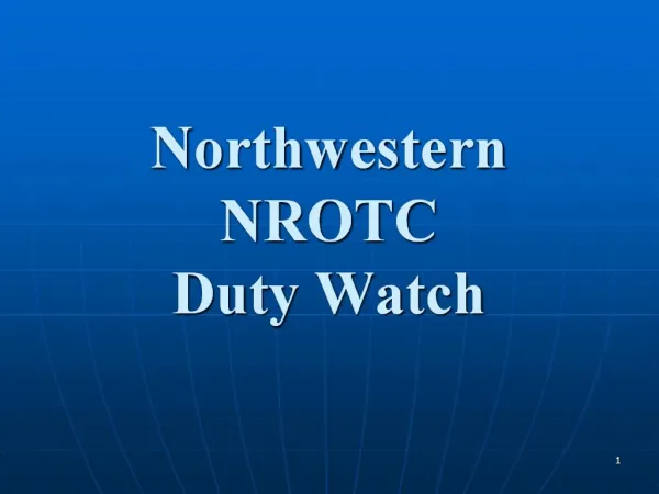 Northwestern NROTC Duty Watch