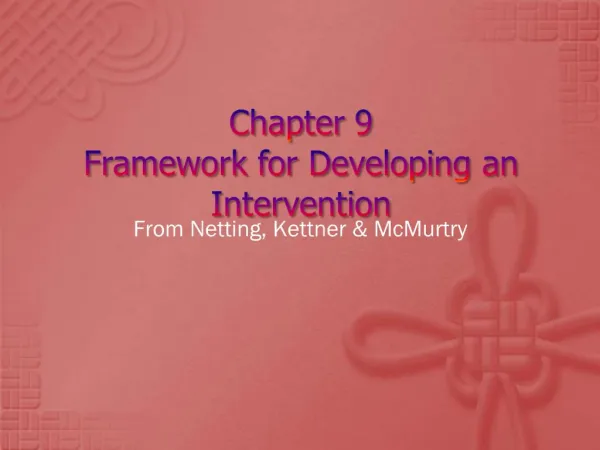 Chapter 9 Framework for Developing an Intervention
