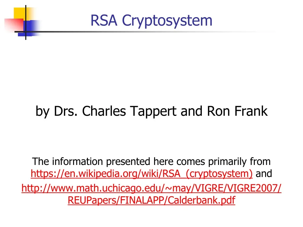 rsa cryptosystem
