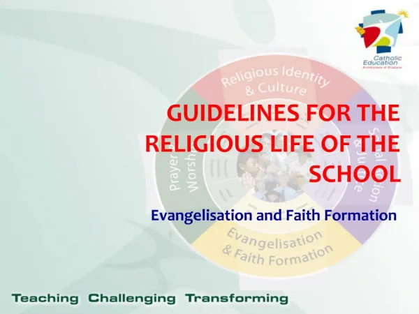 GUIDELINES FOR THE RELIGIOUS LIFE OF THE SCHOOL