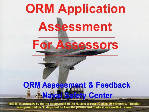 ORM Assessment Feedback