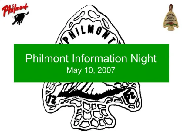 Philmont Information Night May 10, 2007