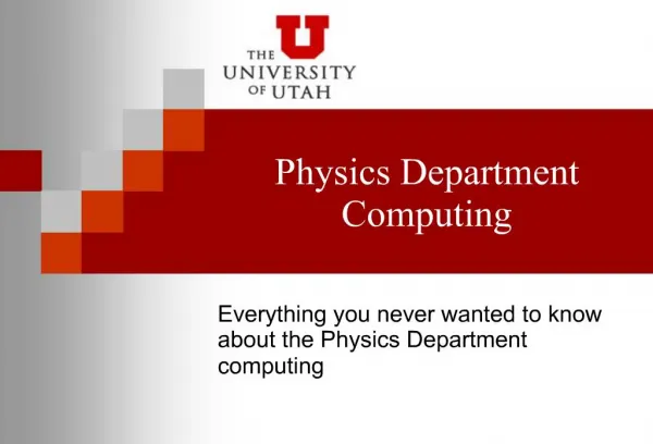 Physics Department Computing