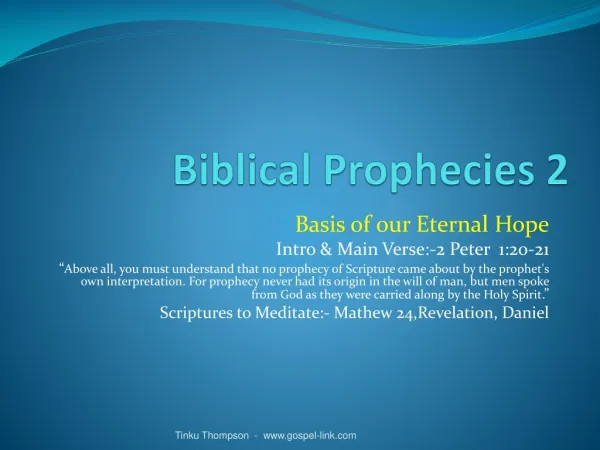Biblical Prophecies 2