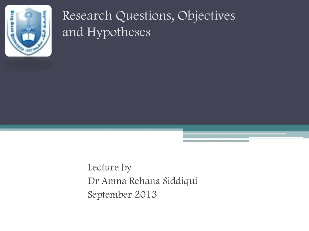 research questions objectives and hypotheses