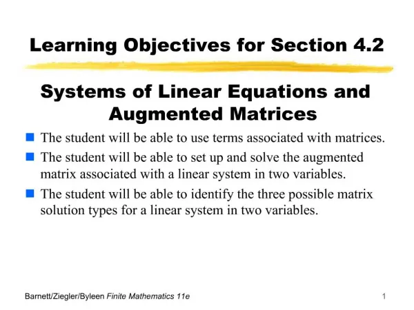 Learning Objectives for Section 4.2