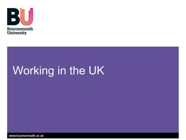 Working in the UK