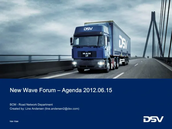 New Wave Forum Agenda 2012.06.15