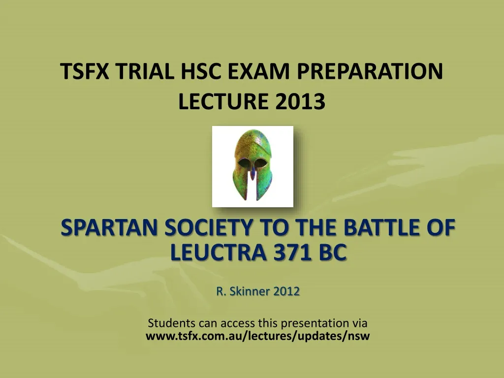 tsfx trial hsc exam preparation lecture 2013