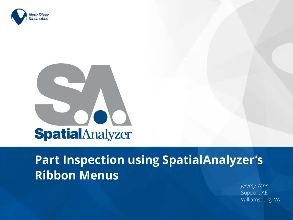 part inspection using spatialanalyzer s ribbon menus