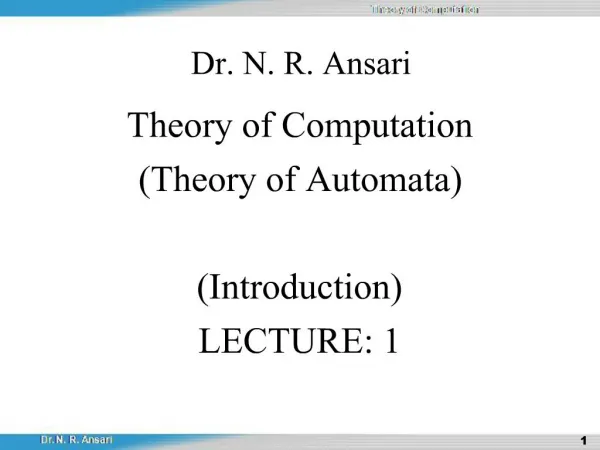 Dr. N. R. Ansari