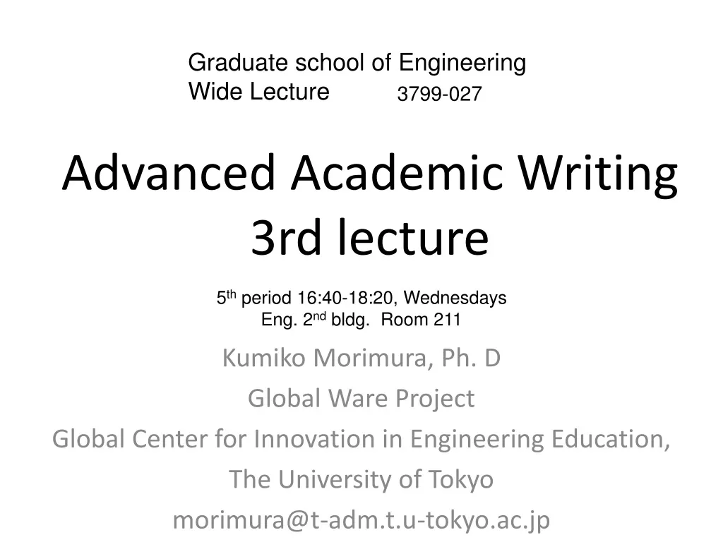 advanced academic writing 3rd lecture