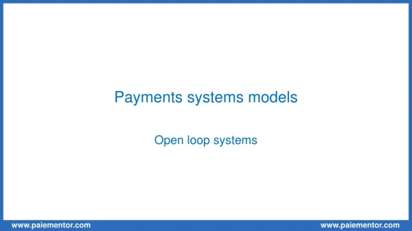 Payments systems models