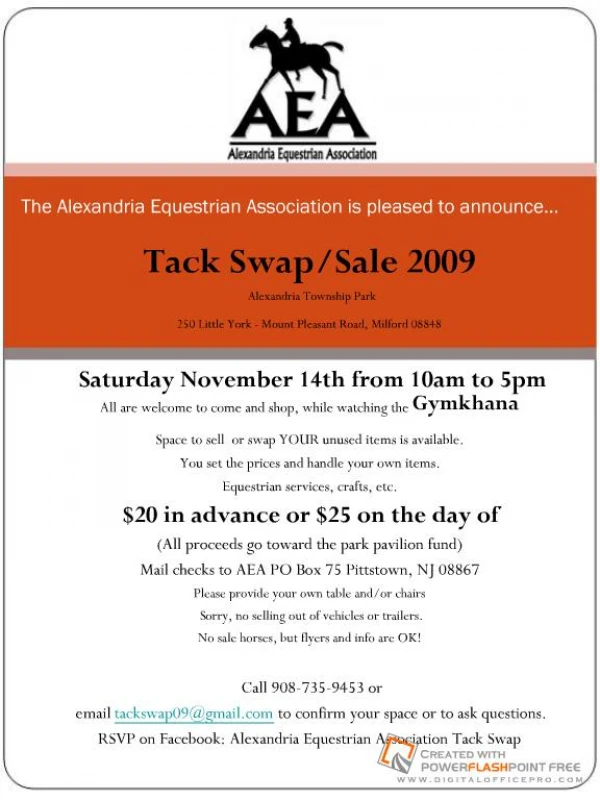 The Alexandria Equestrian Association is pleased to announce