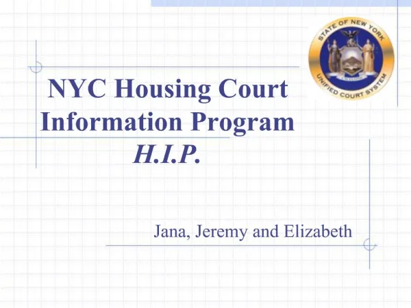 NYC Housing Court Information Program H.I.P.