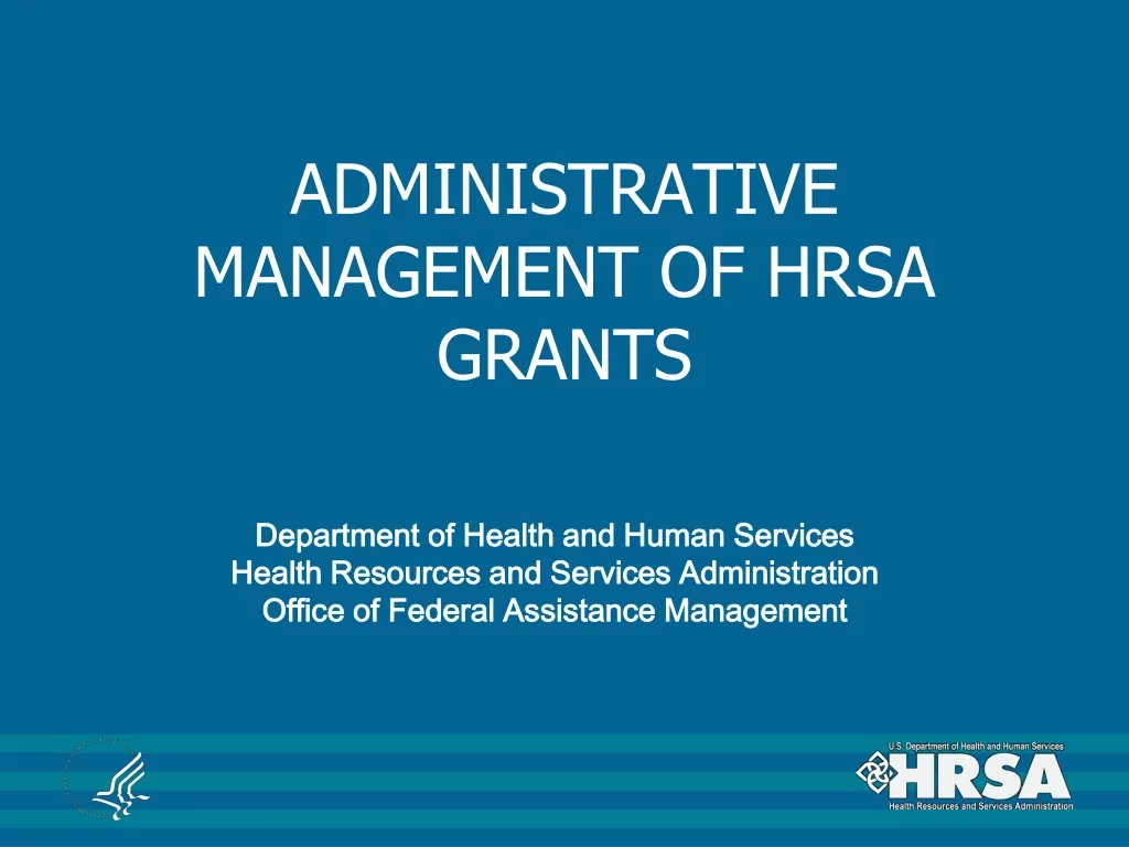 administrative management of hrsa grants