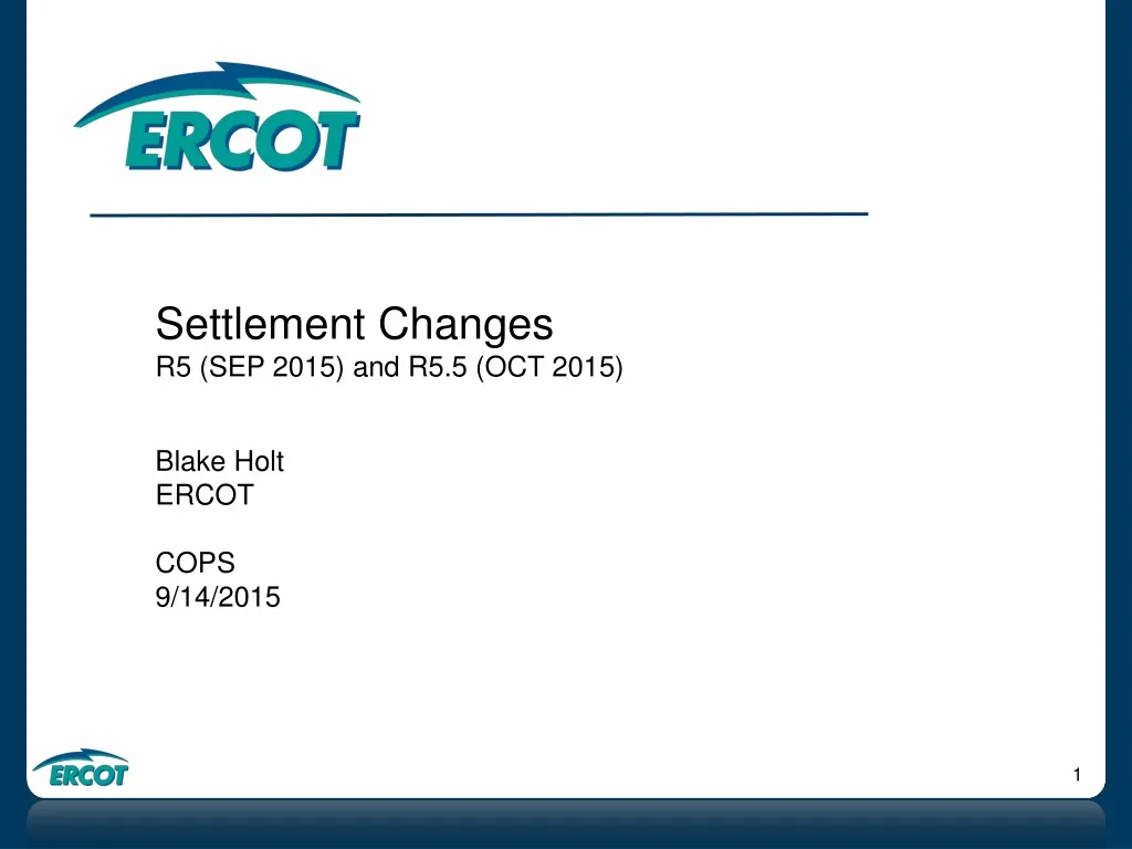 settlement changes r5 sep 2015 and r5 5 oct 2015