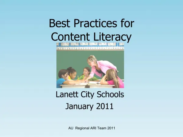 Best Practices for Content Literacy