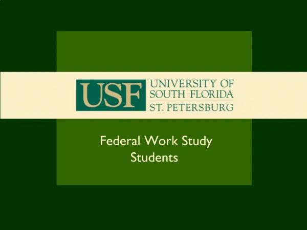 Federal Work Study Students