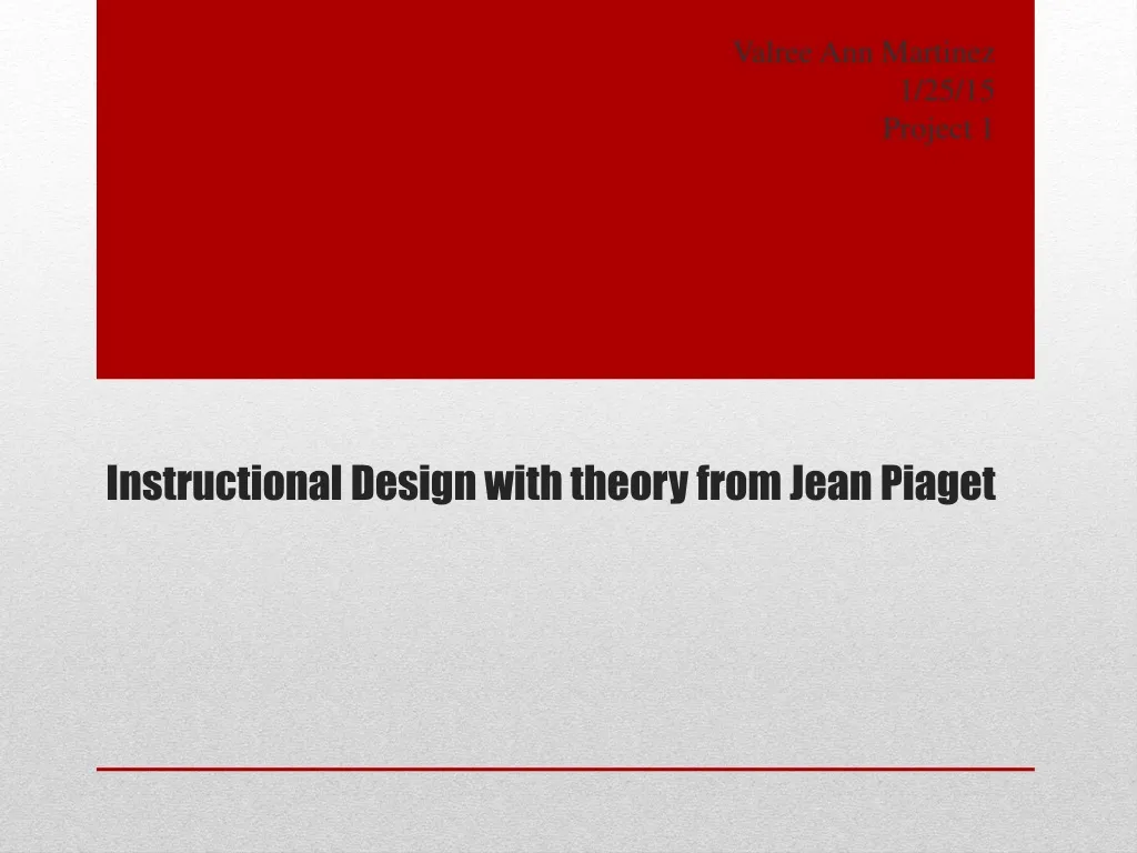 instructional design with theory from jean piaget