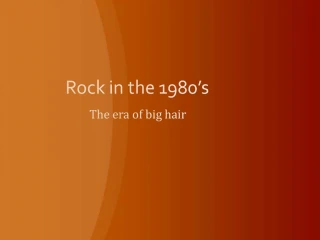 Rock in the 1980s - slide 1