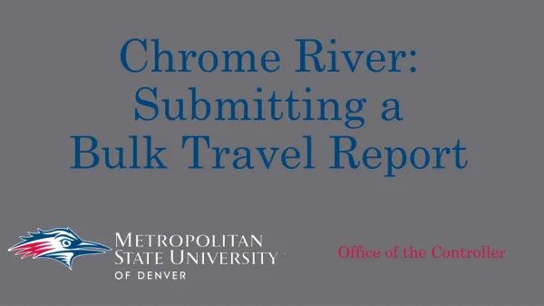 Chrome River: Submitting a Bulk Travel Report