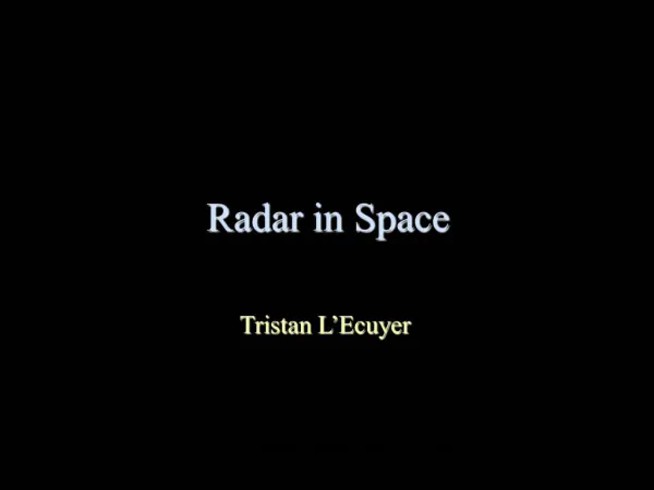 Radar in Space