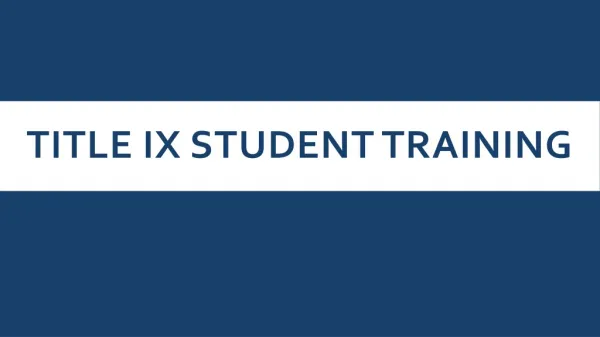 Title ix student training