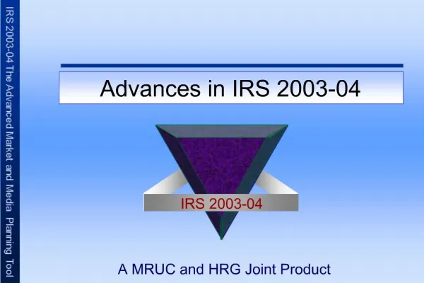 Advances in IRS 2003-04