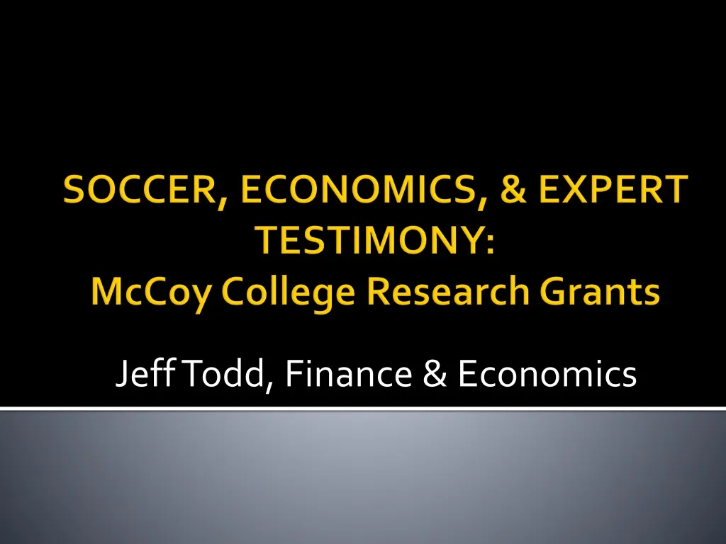 jeff todd finance economics