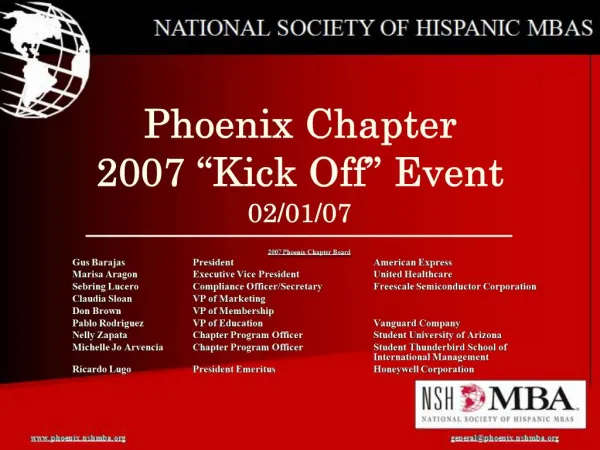 Phoenix Chapter 2007 Kick Off Event 02
