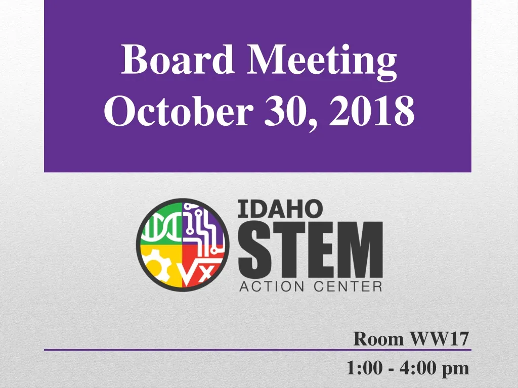 board meeting october 30 2018
