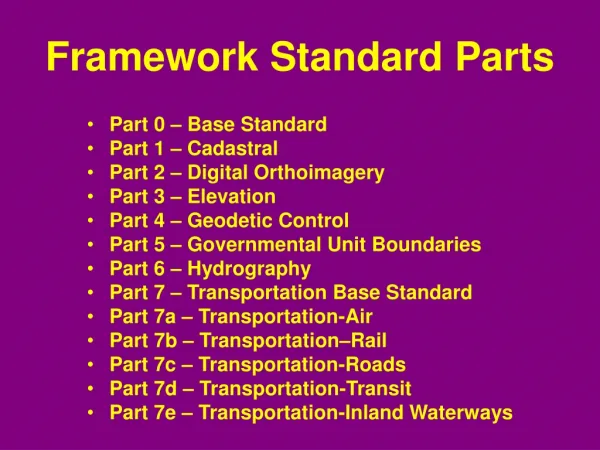 Framework Standard Parts