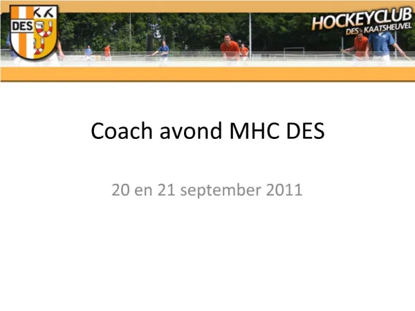 Coach avond MHC DES