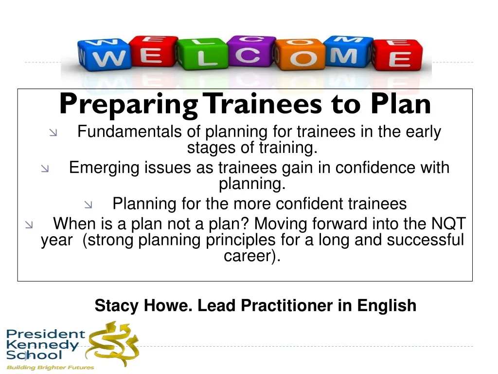 preparing trainees to plan fundamentals