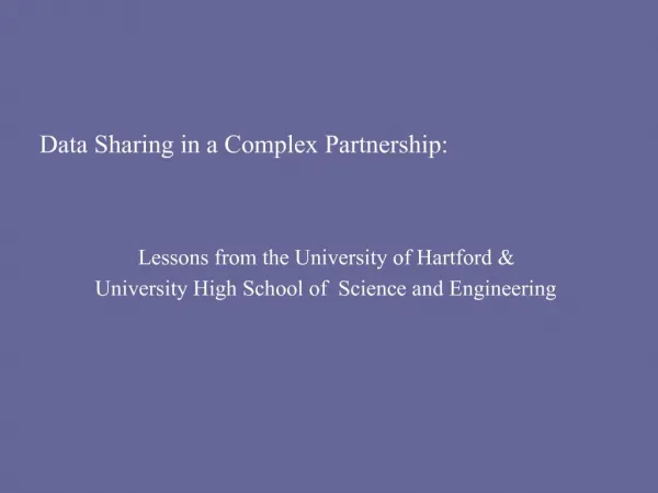Data Sharing in a Complex Partnership: