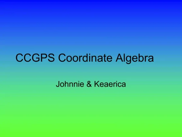 CCGPS Coordinate Algebra